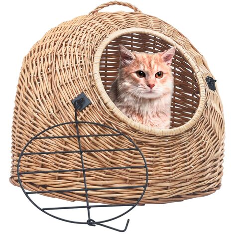 Cage de transport pour chats  Caisse de transport 60x45x45 cm Saule naturel 46639