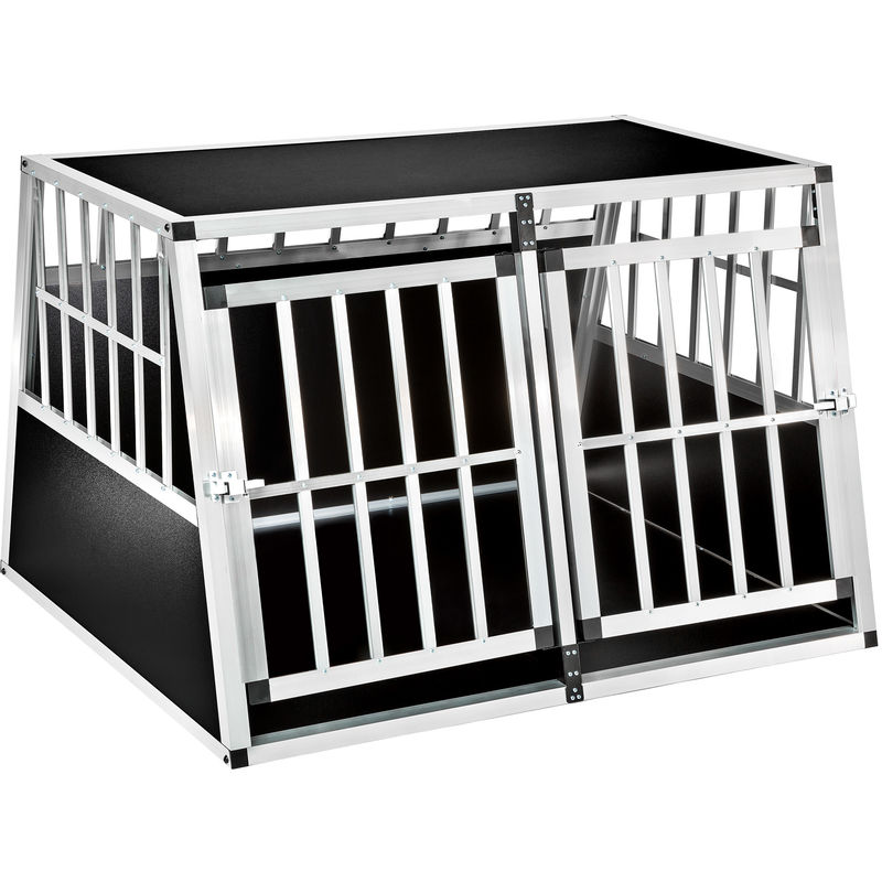 Cage De Transport Pour Chien Double En Aluminium 104 Cm X 90 5 Cm X 69 Cm Noir