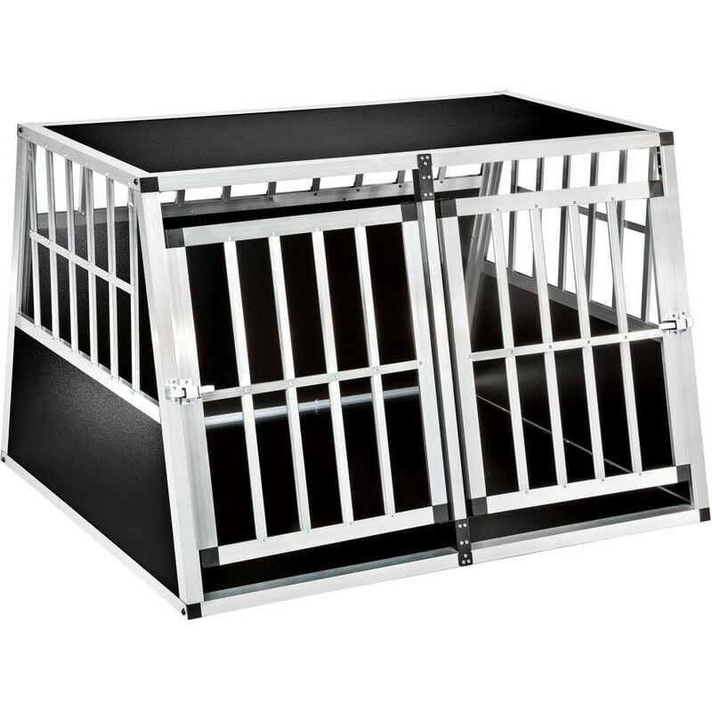 Cage de transport pour chien double dos incliné sans cloison de séparation - Or