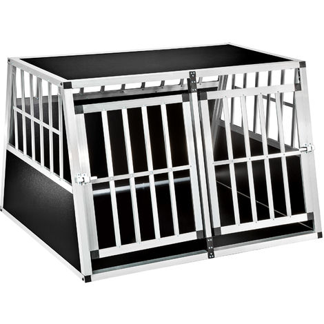 main image of "Cage de transport pour chien double dos incliné"