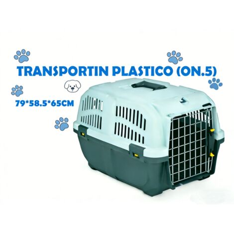 Cage de transport rigide et résistante pour animaux de compagnie, avec fentes d'aération, porte en métal, adaptée aux chats et aux chiens.