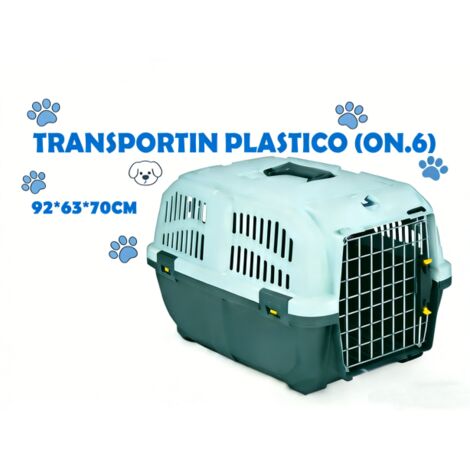 Cage de transport rigide et résistante pour animaux de compagnie, avec fentes d'aération, porte en métal, adaptée aux chats et aux chiens.