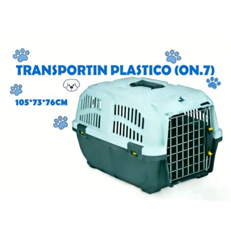 Cage de transport rigide et résistante pour animaux de compagnie, avec fentes d'aération, porte en métal, adaptée aux chats et aux chiens.