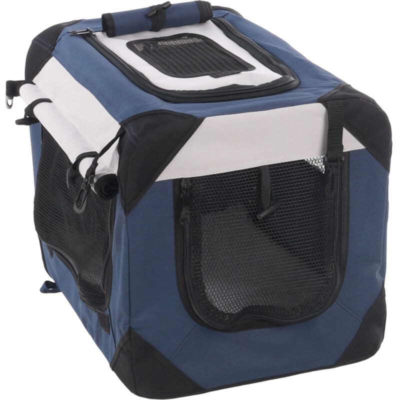 Cage de transport xs Geronimo Bleu 35 x 49.5 x h 35 cm pour chien max 7 kg Flamingo