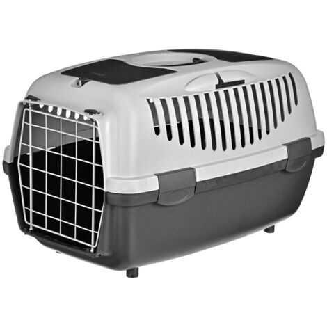 Cage de transport ZOLUX Gulliver 2 grise avec porte métallique pour petits animaux 55x36x35cm