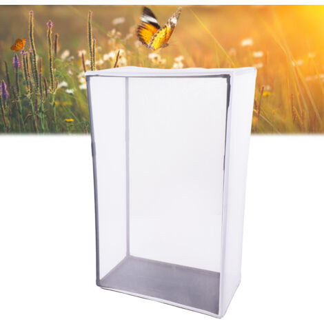 Cage d'Observation d'Insectes [Habitacle PVC Grande Capacité Zipper Pur: Cage Haute de Filet Solide pour Butterfly Habitat et Insectes 42x76x122cm Polyester et Filet]