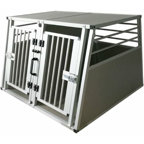 Cage double en aluminium pour chiens et chats