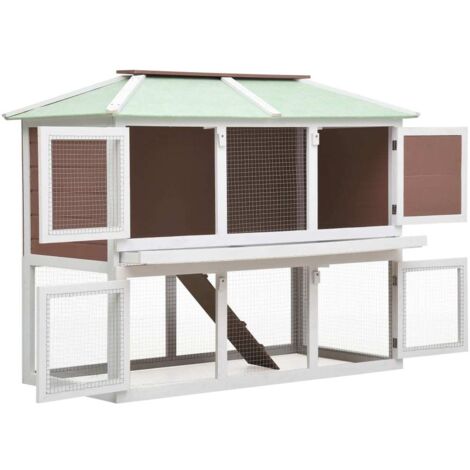 Cage double pour animaux Marron Bois CFW96019