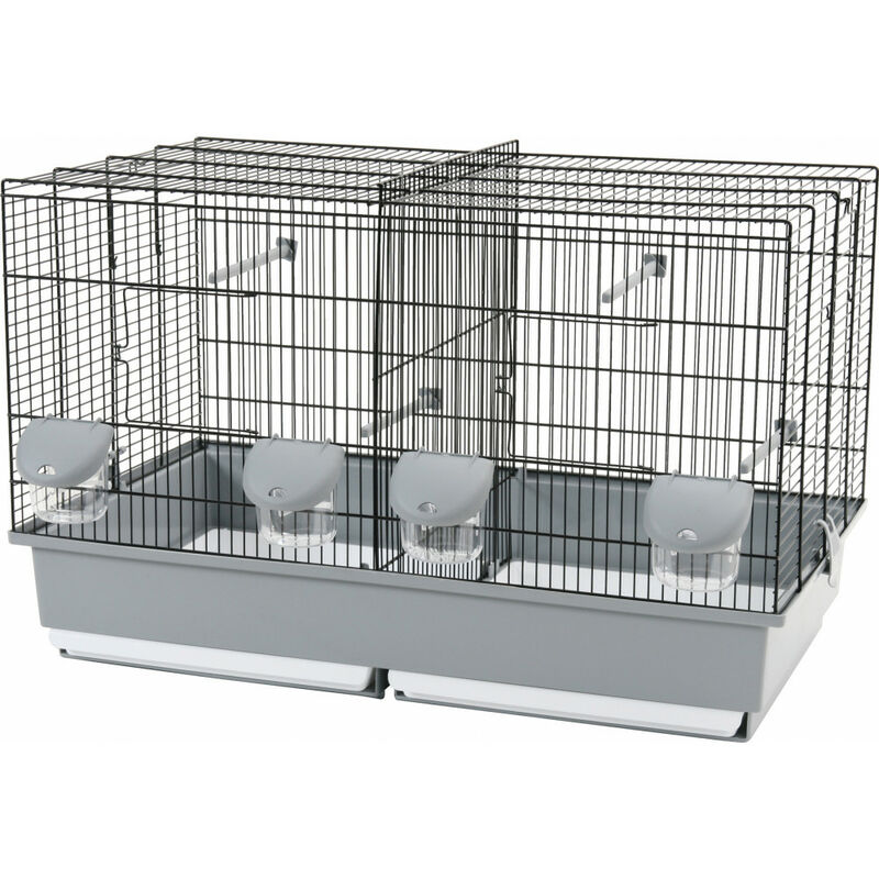 Cage élevage 67 noir et grise. D.70 x 40 x 44 cm. pour oiseaux. - zolux