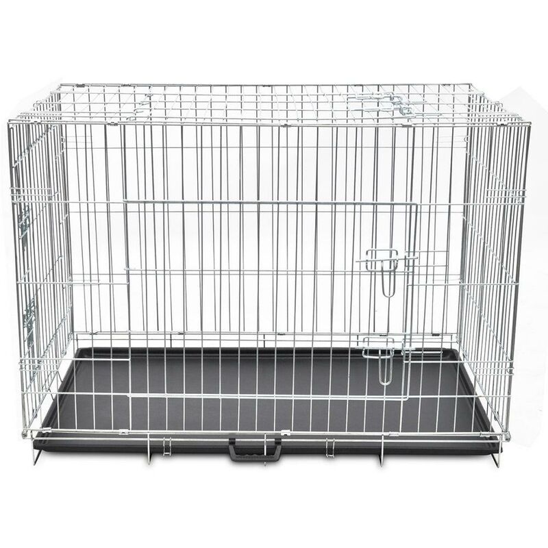 Cage en métal pliable pour chien acier galvanisé 109 x 70 x 78 cm - Métal