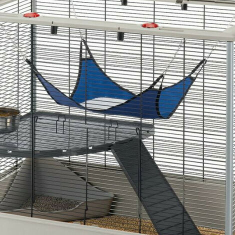 Cage équipée pour furets avec grande ouverture