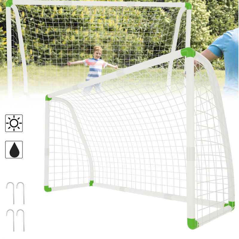Cage et but de foot But de football en pvc pour enfants avec filet, Cage de Football Filet pour jardin, parc, plage ou hall, 180x120x80 cm Hengmei