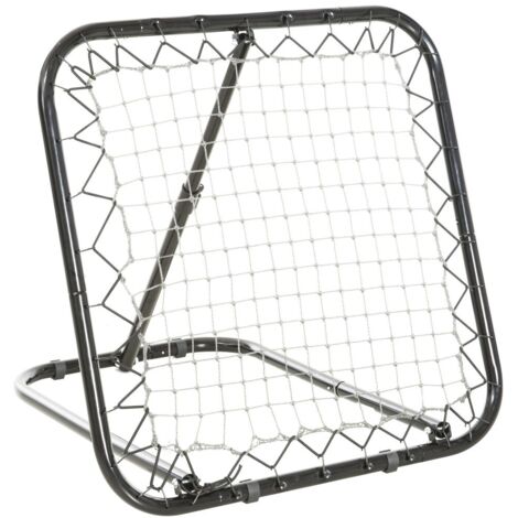 Cage et but de foot rabattable-Cage de rebond 5 niveaux-Pour football et baseball-Métal noir 78x84x65cm