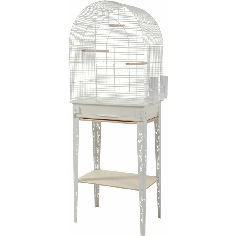 Cage et meuble CHIC PATIO. taille L. 53 x 33 x hauteur 144 cm. couleur blanc.