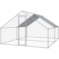 Cage extérieure pour poulets Acier galvanisé 3 x 4 x 2 m
