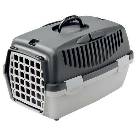Cage gulliver 1, couleur gris, taille : 48 x 32 x 31 cm, transport chien max 6 kg - animallparadise