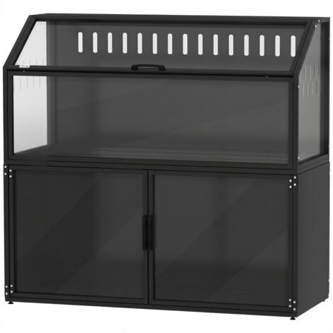 Cage Hamster 2-en-1 avec Armoire de Rangement pour Rongeur Hamster Syrien