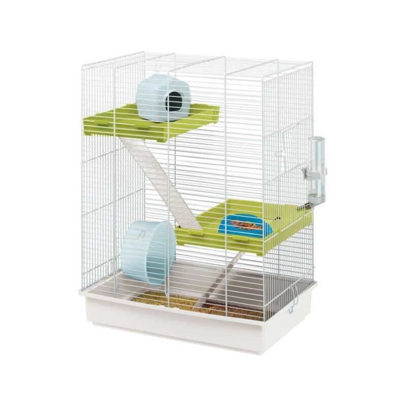 Ferplast - Cage pour hamster 462958 cm - Structure verticale en métal - Accessoires inclus - Blanc