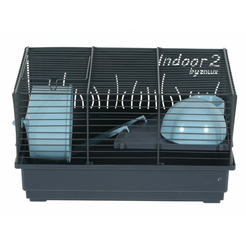 Zolux - Cage Indoor 2. bleu 40 . pour hamster. 40 x 26 x hauteur 22 cm.