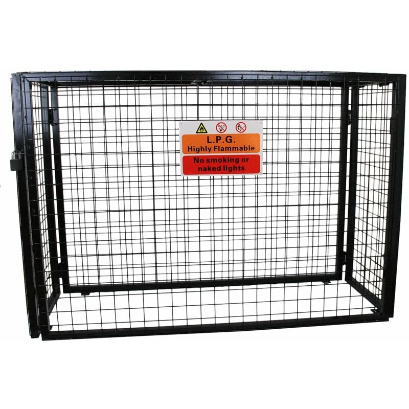 Monster-shop - MonsterShop – Cage Métallique Pliante en Acier Galvanisé avec Serrure pour Entreposage de Bouteilles de Gaz standard de 19 kg, Cage de