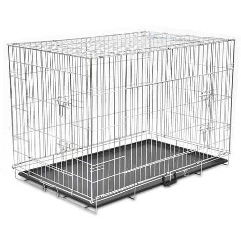 Cage métallique et pliable pour chiens XXL Dimensions intérieures : 108 x 71 x 81 cm (L x P x H)