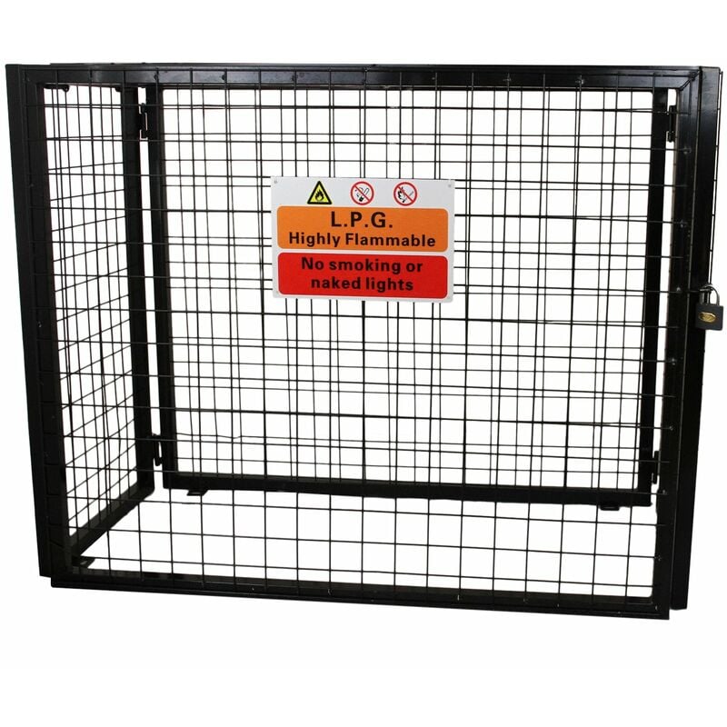 Monster-shop - MonsterShop – Cage Métallique Pliante en Acier Galvanisé avec Serrure pour Entreposage de Bouteilles Cylindre de Gaz standard de 19 kg