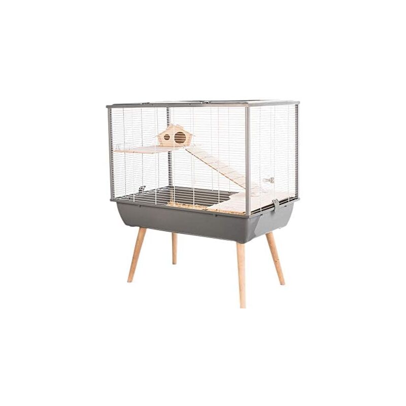 Zolux Cage Neo Silta - Rongador (petite taille, 77,5 x 47,5 x 87,5 cm), Couleur Gris