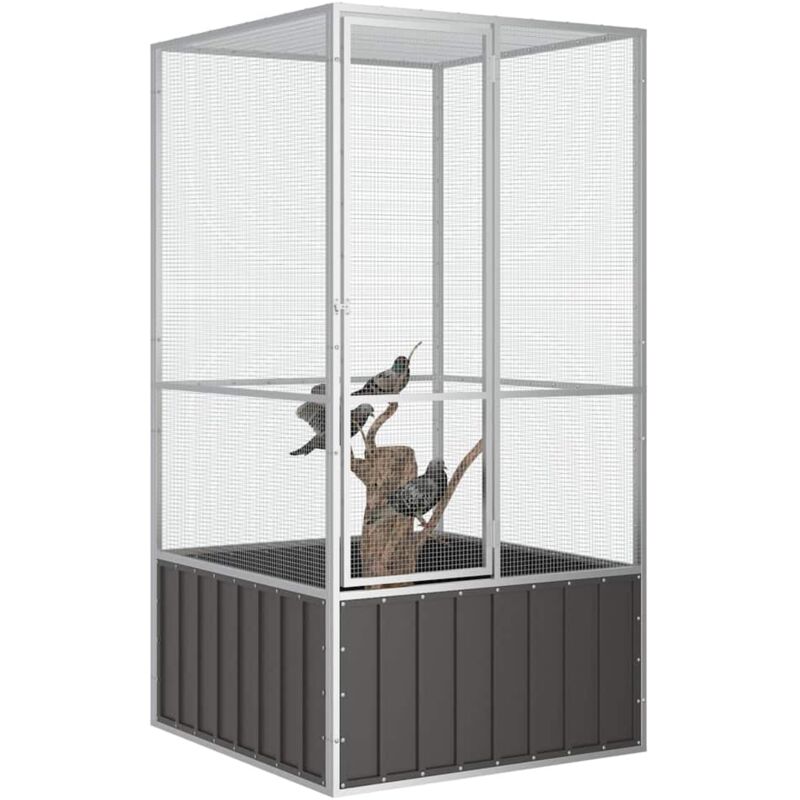 Vidaxl - Cage à oiseaux Anthracite 111x107x211,5 cm Acier galvanisé