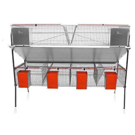 CAGE PER MODELLO ECONOMICO-09 conigli con anacardi. 4 Dipartimenti di maternitМК e 2 ingrasso.