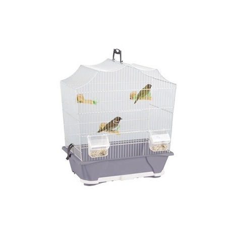 Cage Petit Oiseau S Sylvie 30 Argent 43x25x47cm