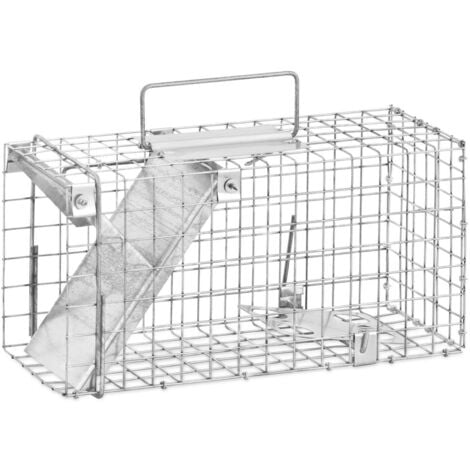 VEVOR Piège pour Animaux Vivants 785x254x305 mm Cage Trappe Chat Pliable  Fil de Fer Galvanisé Sans Cruauté avec Poignée Piège pour Lapins, Chats  Errants, Écureuils, Ratons Laveurs, Marmottes, Opossum