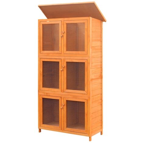 Cage pour animaux 6 compartiments Bois CFW86709