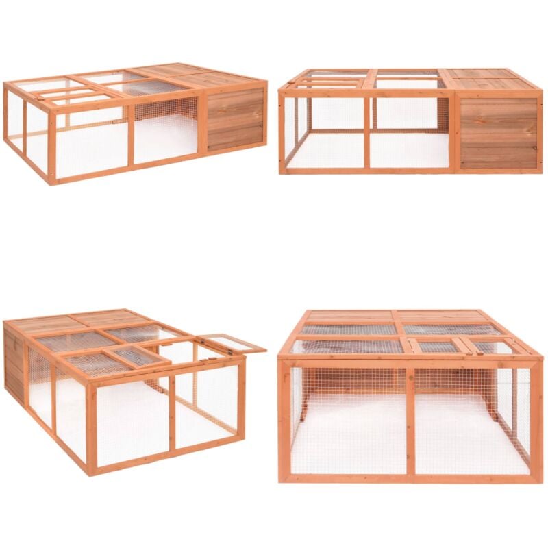 Cage pour animaux de jardin 150x100x50 cm Bois de sapin massif - Cage Pour Oiseaux - Voliére - Abri Poulet - Coop Poule - Animal Domestique - Home &