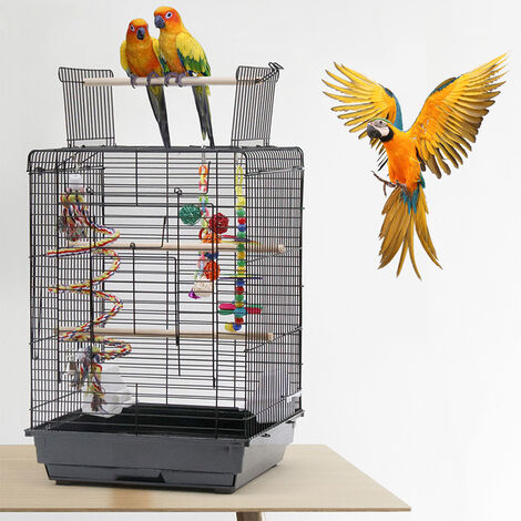 Cage pour Canaris et Petits Oiseaux Cage Rectangulaire Avec Toit Ouvrable 404058cm