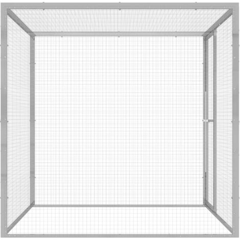 Cage pour chat 1,5x1,5x1,5 m Acier galvanisé CFW77639