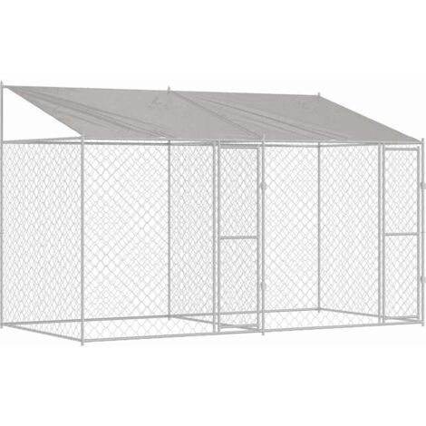 Cage pour chien Argent 400 x 200 x 256 cm Acier galvanisé CFW71655
