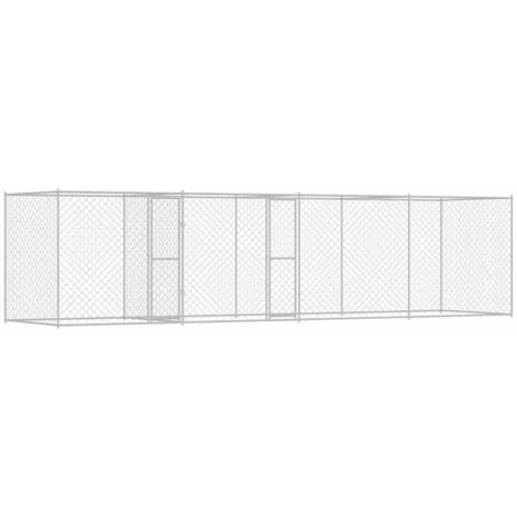 Cage pour chien Argent 600 x 200 x 200 cm Acier galvanisé CFW68613