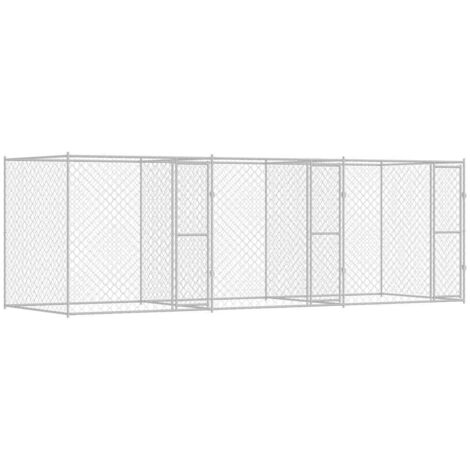Cage pour chien Argent 600 x 200 x 200 cm Acier galvanisé CFW80778