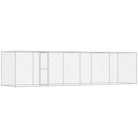 Cage pour chien Argent 800 x 200 x 256 cm Acier galvanisé CFW11924