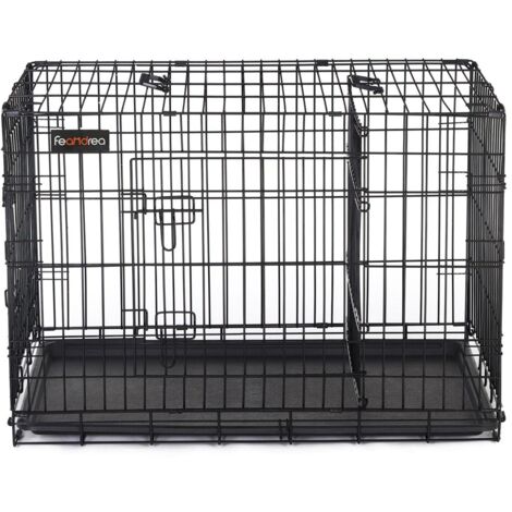 Cage pour chien avec 2 portes 92,5 x 57 5 x 64 cm noir