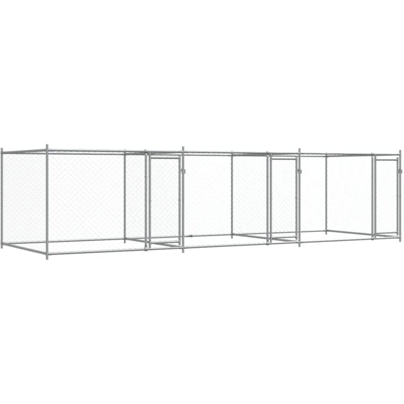 Vidaxl - Cage pour chien avec portes gris 6x2x1,5 m acier galvanisé