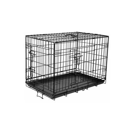 Cage pour chien Coloris Noir 2 portes L 1,09 m x l 70 cm x H 76 cm