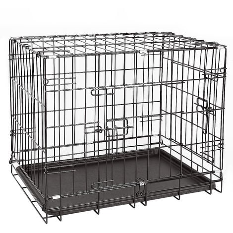 Cage de transport pour chiens double sécurisée, avec dos droit, en  aluminium, solide et facile d'entretien, avec des coins arrondis en  plastique acheter en ligne à bas prix