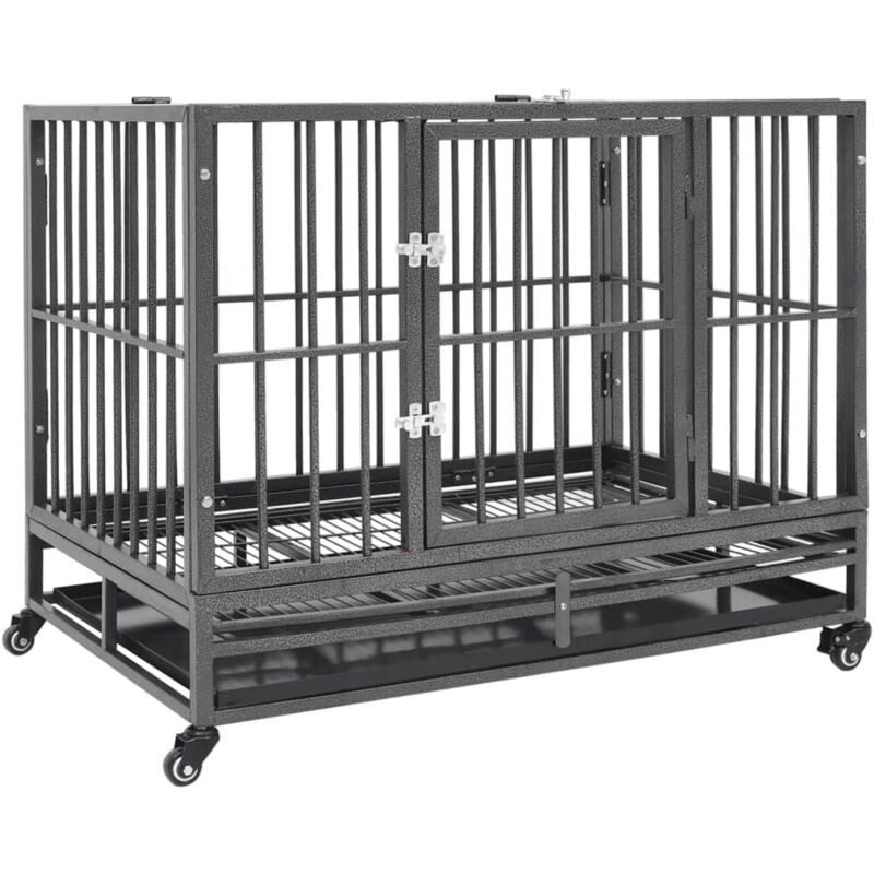 Cage pour chiens avec roues Acier 92x62x76 cm Vidaxl