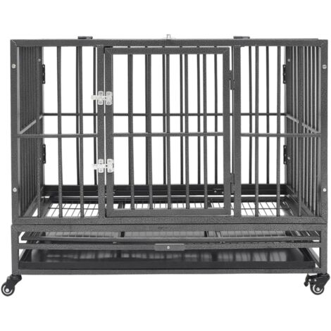 Cage pour chiens avec roues Acier 92x62x76 cm CFW22193