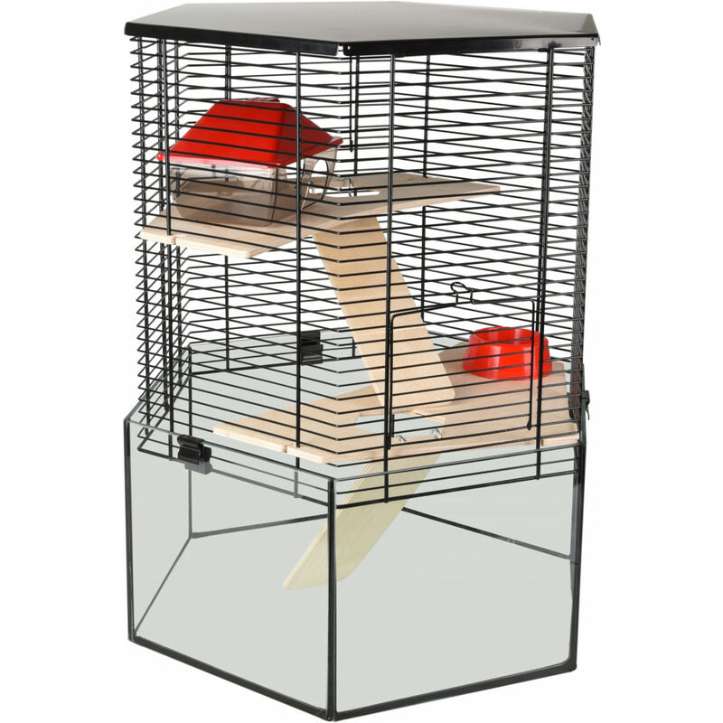 Flamingo Pet Products - Cage pour hamster VITRU hexagone. 43.5 x 52 cm. pour rongeur