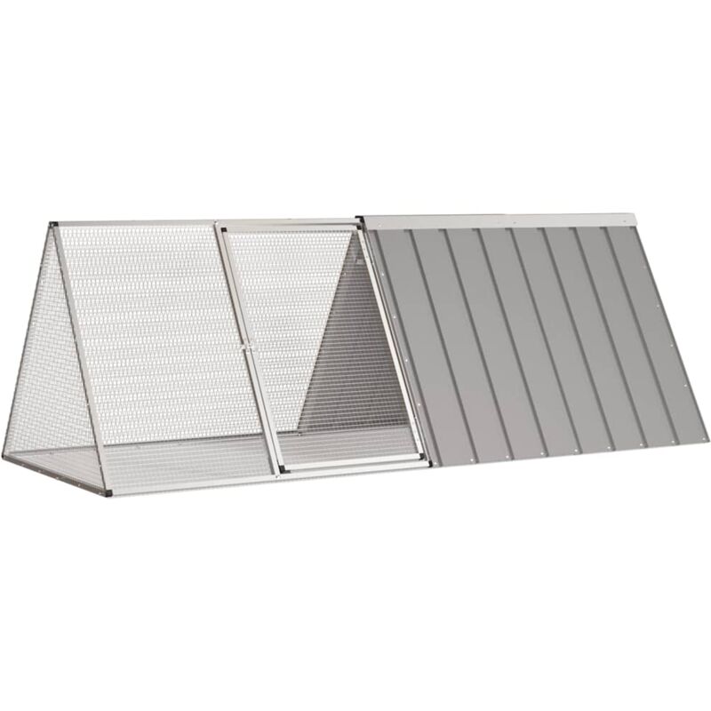 Cage pour lapin Gris 201,5x80,5x71 cm Acier galvanisé