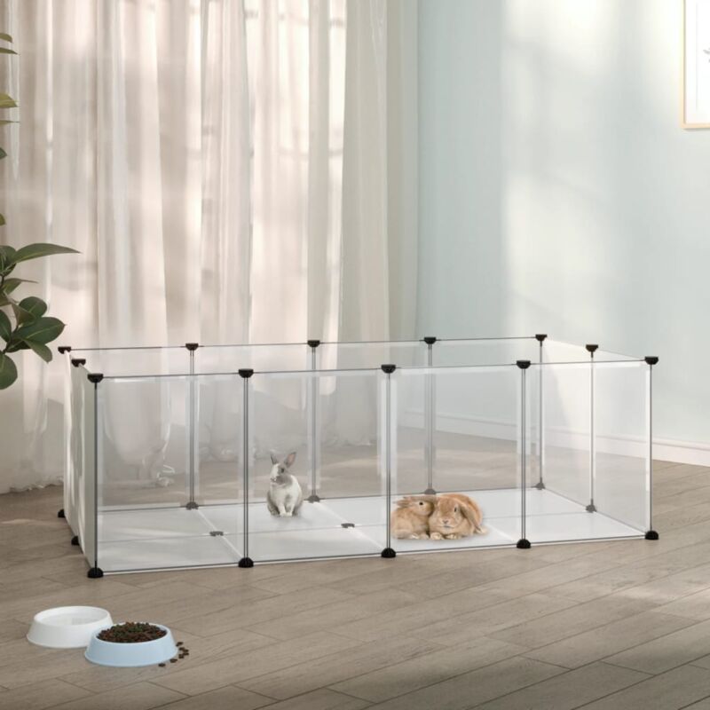 Cage pour petits animaux Parc enclos pour animaux Transparent 144x74x46,5 cm PP et Acier 10920