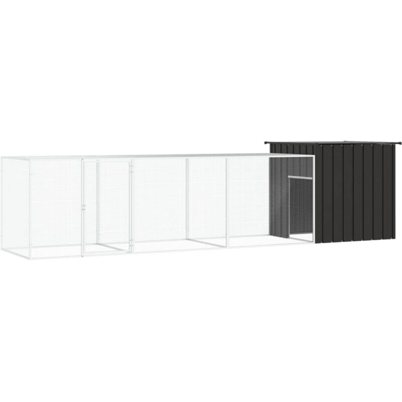 Vidaxl - Poulailler Anthracite 400x91x100 cm Acier galvanisé