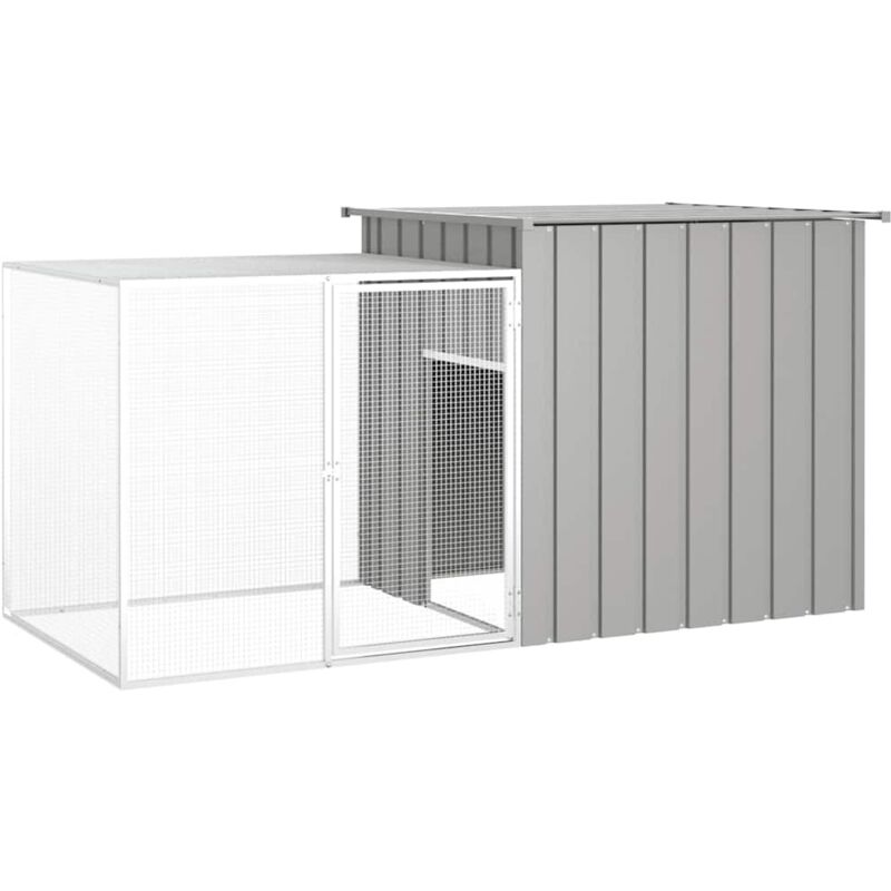 Cage pour poules Gris 200x91x100 cm Acier galvanisé Vidaxl